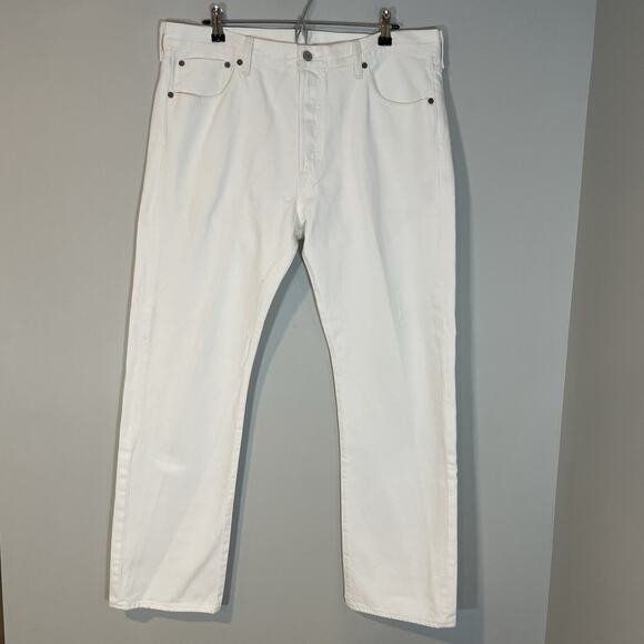 Levi's 501 XX White Button Fly Straight Leg Denim Jeans Mens Size 36x30 Mexico - Picture 1 of 13